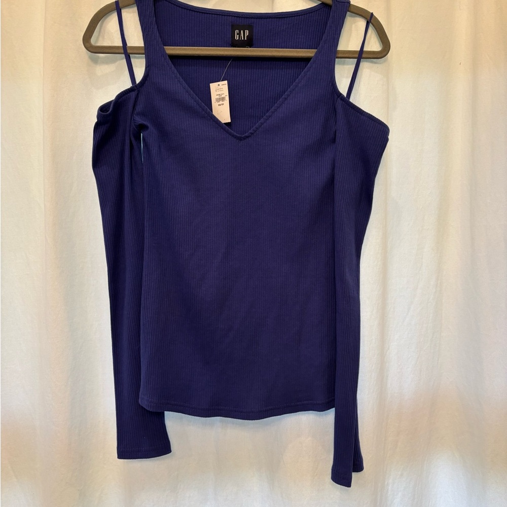GAP Blue Asymmetrical Sleeveless Tank Top